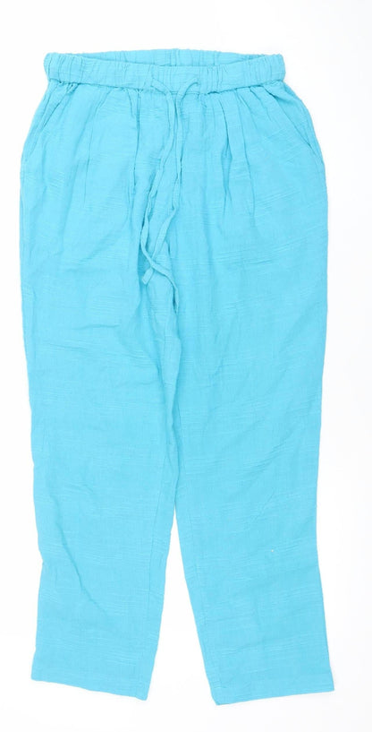 Womens UK Size 10 PACO Relaxed Fit Cropped Blue Trousers
