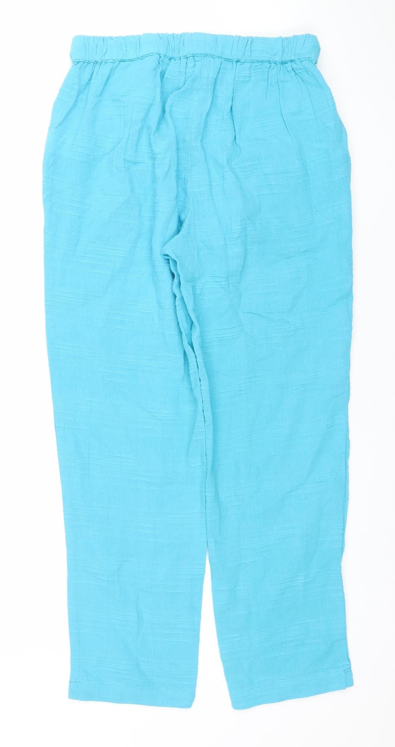 Womens UK Size 10 PACO Relaxed Fit Cropped Blue Trousers