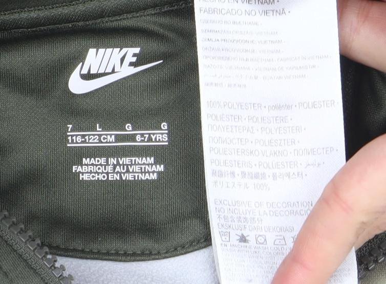 Boys UK Size 6-7 Years Nike Green Full Zip Hoodie