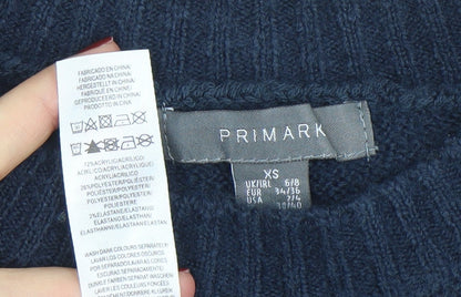 Womens UK Size XS Primark Blue Tunic Jumper