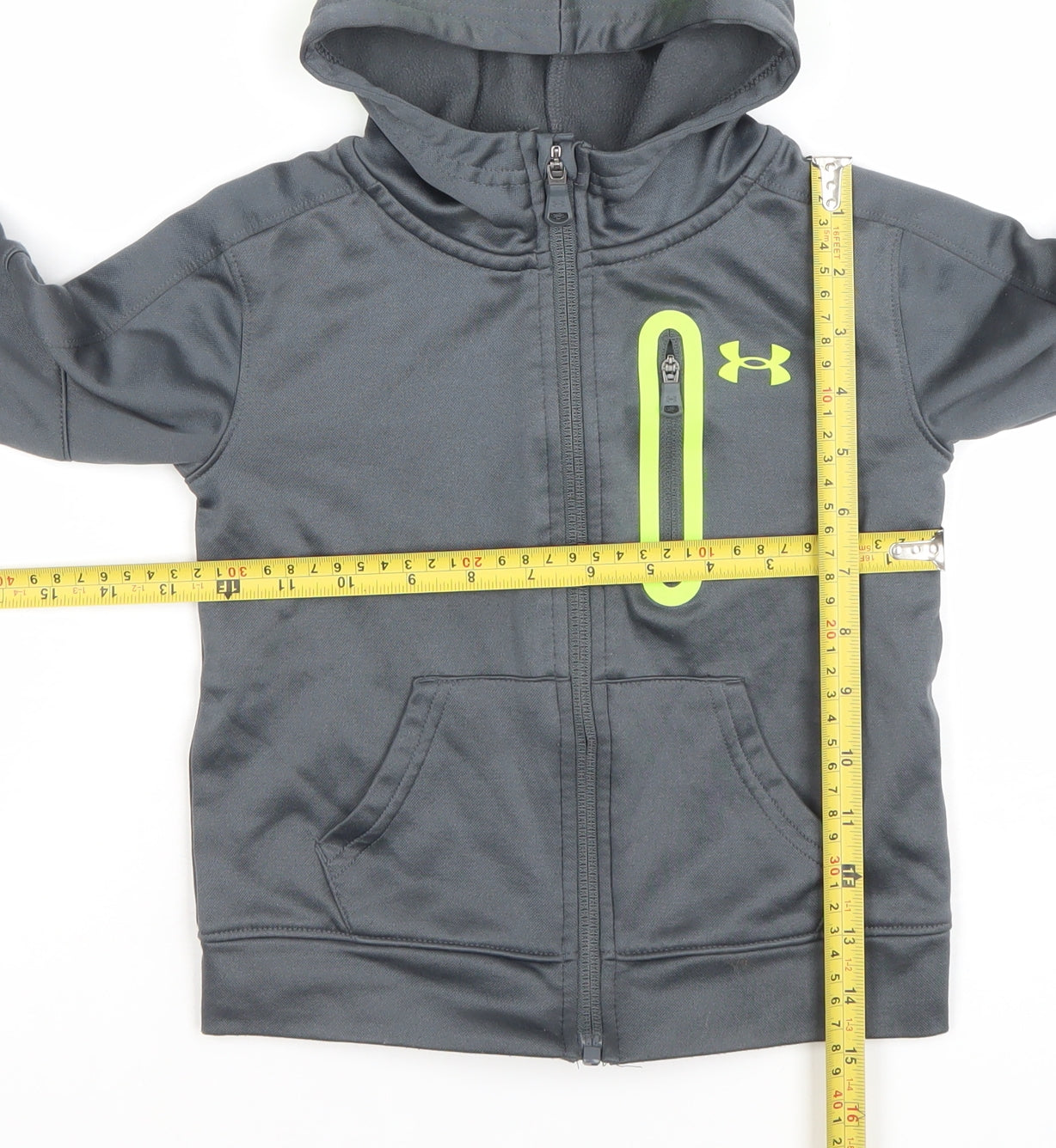 Boys UK Size 2-3 Years Under armour Grey Full Zip Hoodie