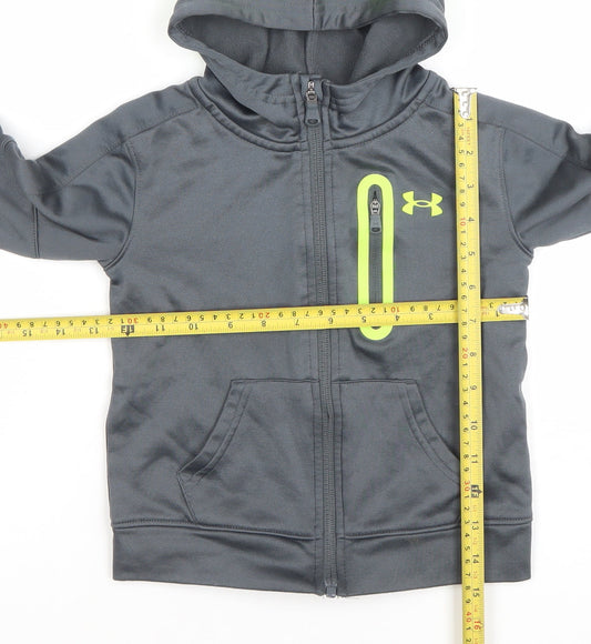 Boys UK Size 2-3 Years Under armour Grey Full Zip Hoodie