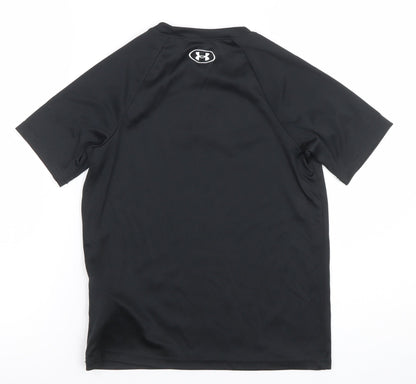 Under Armour Boys Black Graphic Logo Loose Fit Short Sleeve T-Shirt Size M