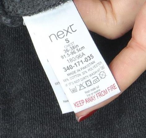 Mens UK Size S NEXT Grey Full Zip Hoodie