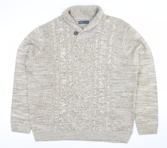 Mens UK Size 2XL Easy Beige Pullover Jumper