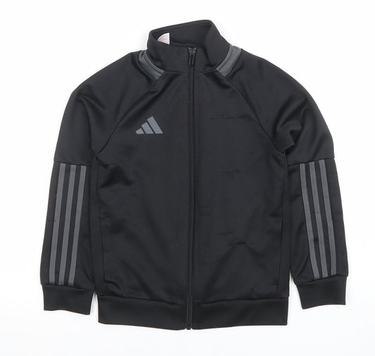 Boys UK Size 7-8 Years adidas Black Full Zip Hoodie