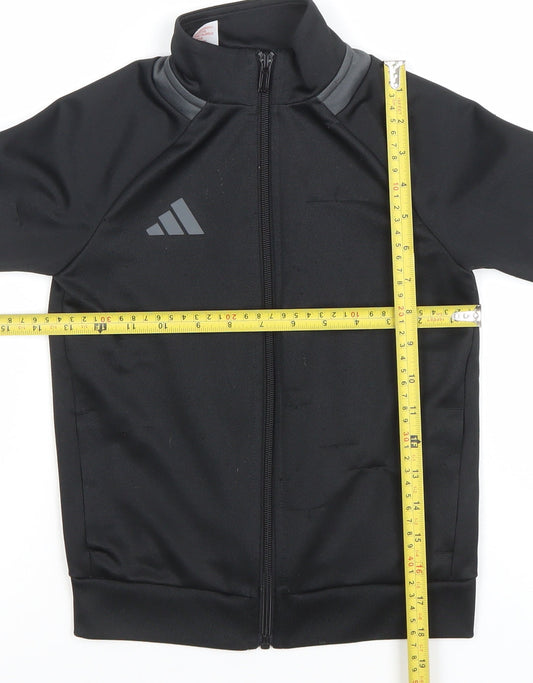 Boys UK Size 7-8 Years adidas Black Full Zip Hoodie