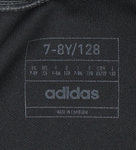 Boys UK Size 7-8 Years adidas Black Full Zip Hoodie