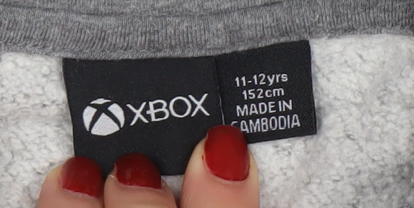 Boys UK Size 11-12 Years Xbox Grey Pullover Hoodie