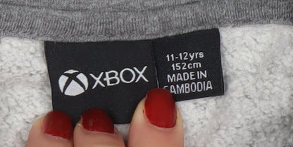 Boys UK Size 11-12 Years Xbox Grey Pullover Hoodie