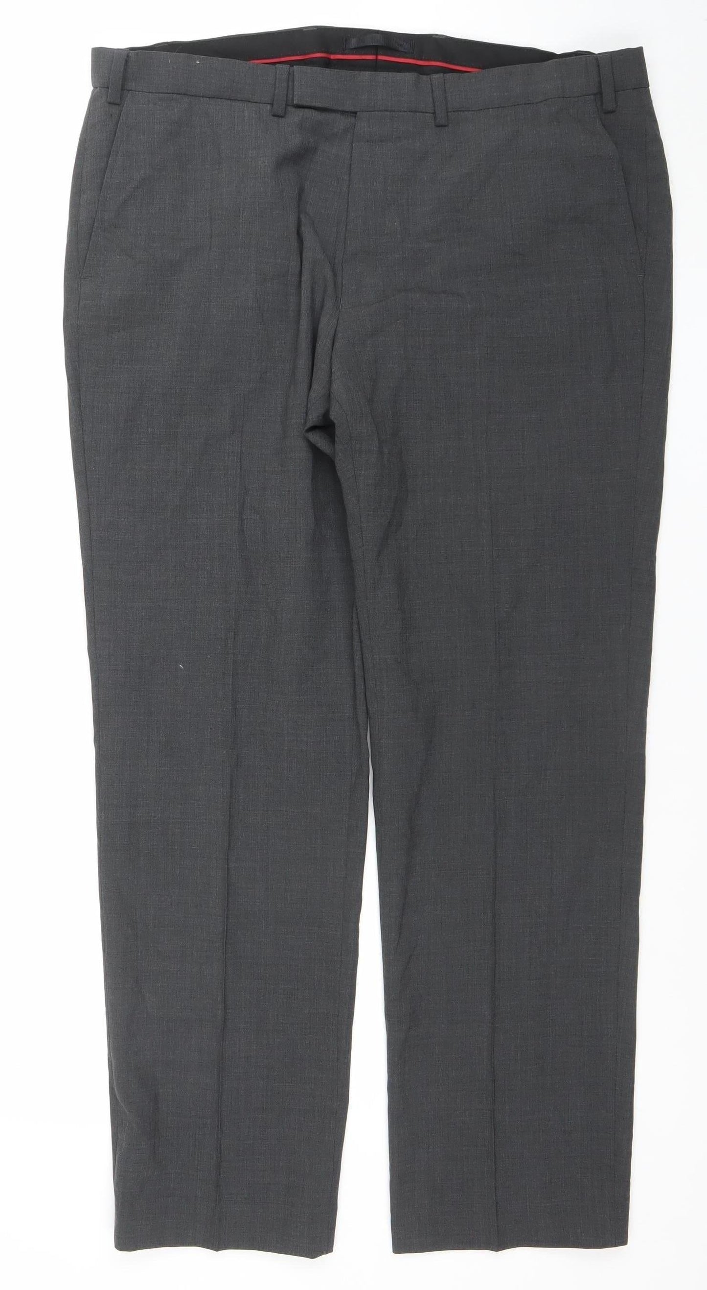 Mens UK Size 38 in Marks and Spencer Regular Fit Dress Pants Grey Trousers