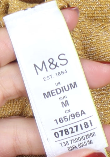 Womens UK Size M Marks and Spencer Gold Pullover Jumper