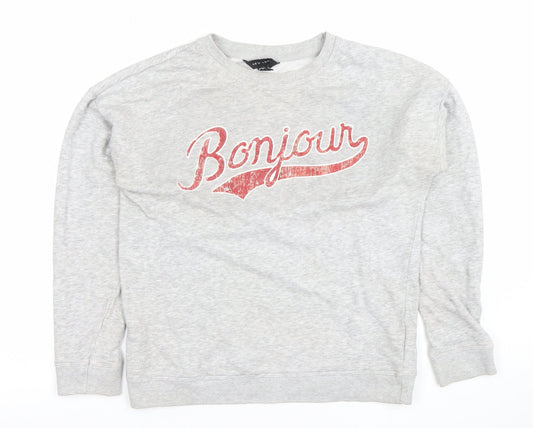 Womens UK Size 10 New Look Grey Pullover Sweatshirt