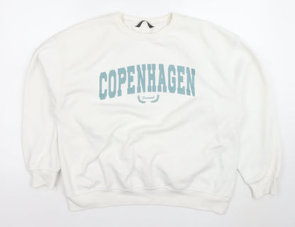 Womens UK Size L Dunnes White Pullover Sweatshirt