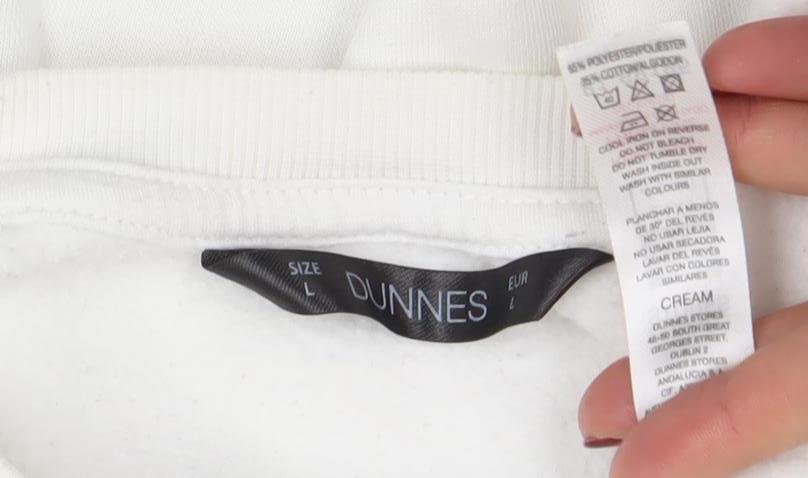 Womens UK Size L Dunnes White Pullover Sweatshirt