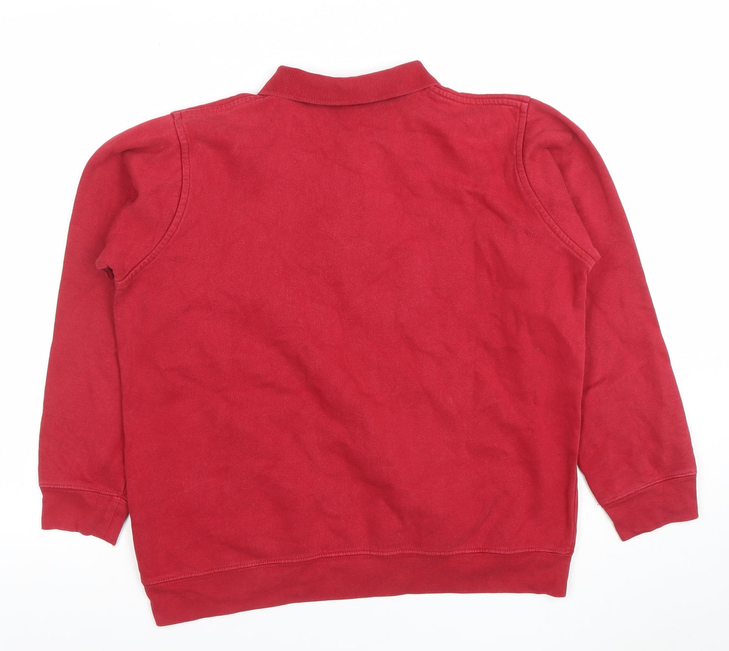 Womens UK Size 14/16 EWM Red Henley Sweatshirt