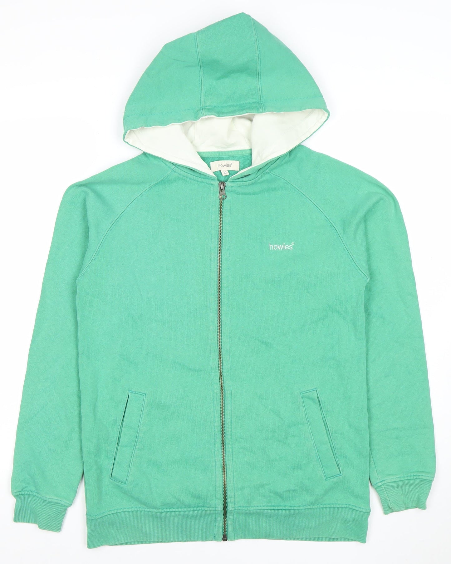 Womens UK Size 10 Howies Green Full Zip Hoodie
