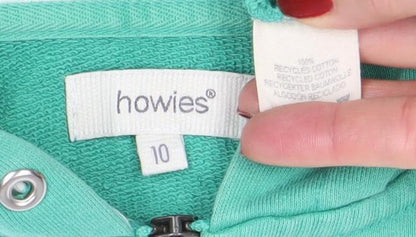Womens UK Size 10 Howies Green Full Zip Hoodie