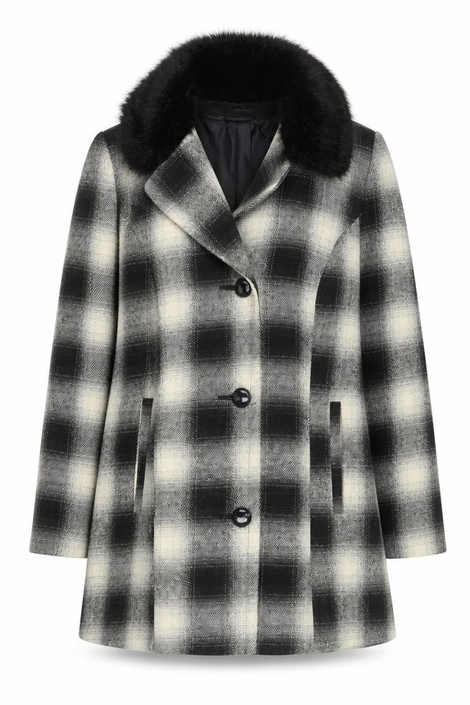 Womens UK Size 18 George Black Overcoat