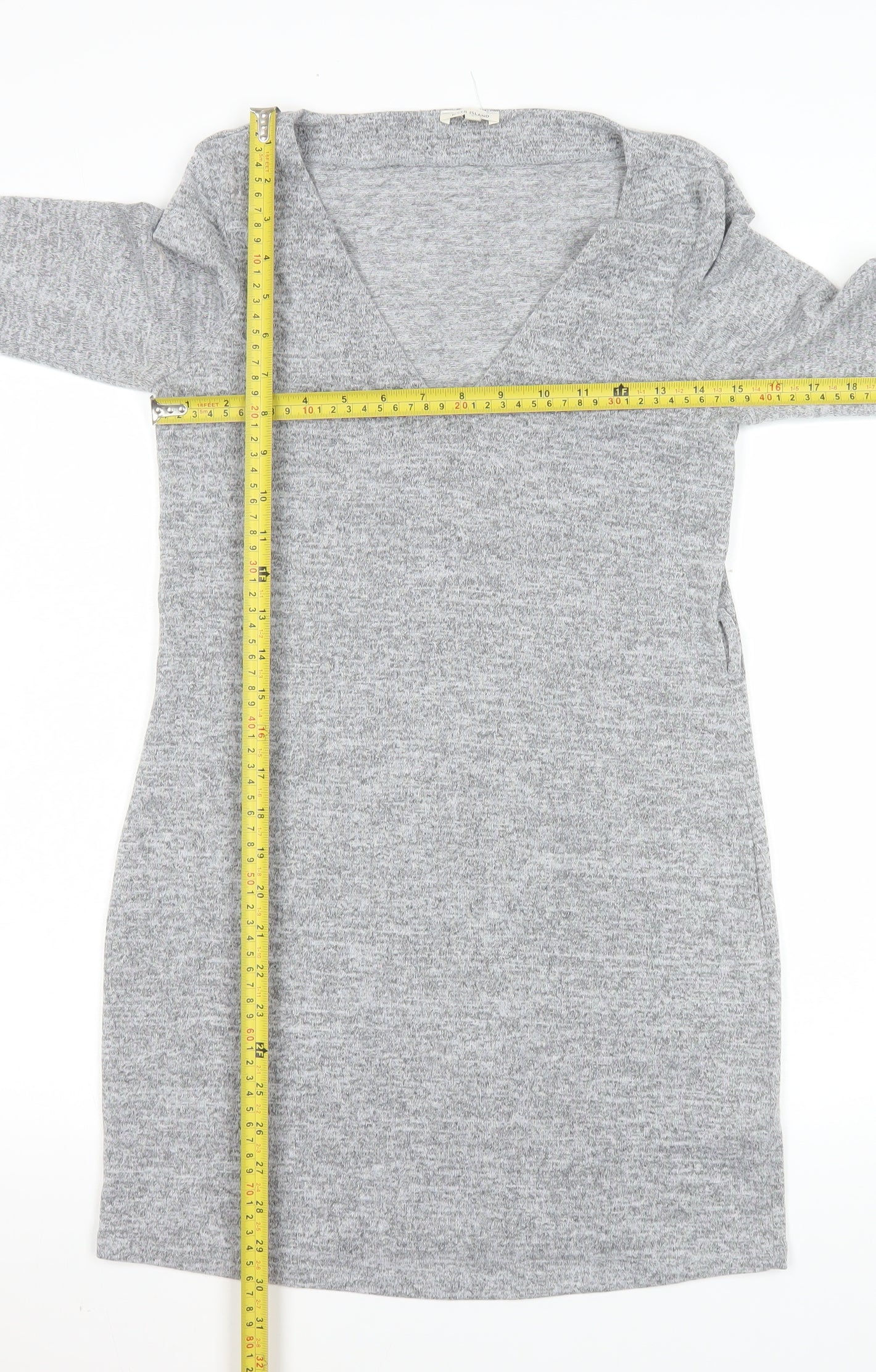Womens UK Size 6 River Island Grey Tunic Blouse
