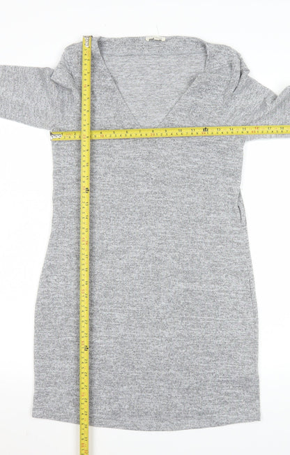 Womens UK Size 6 River Island Grey Tunic Blouse