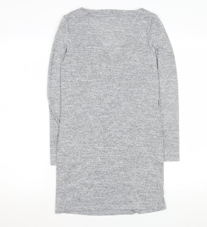 Womens UK Size 6 River Island Grey Tunic Blouse