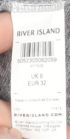 Womens UK Size 6 River Island Grey Tunic Blouse