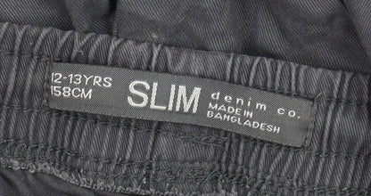 Boys UK Size 12-13 Years denim co. Slim Fit Jogger Black Trousers