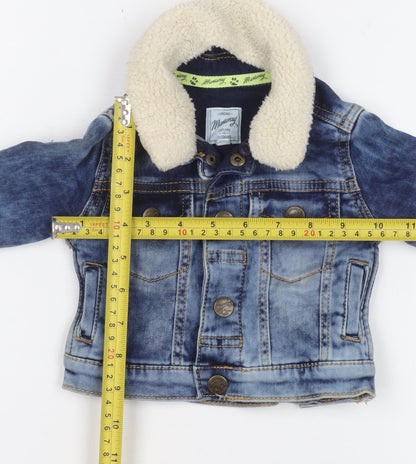 Mantaray Unisex Baby Blue Denim Sherpa Collar Jacket 6-9 Months
