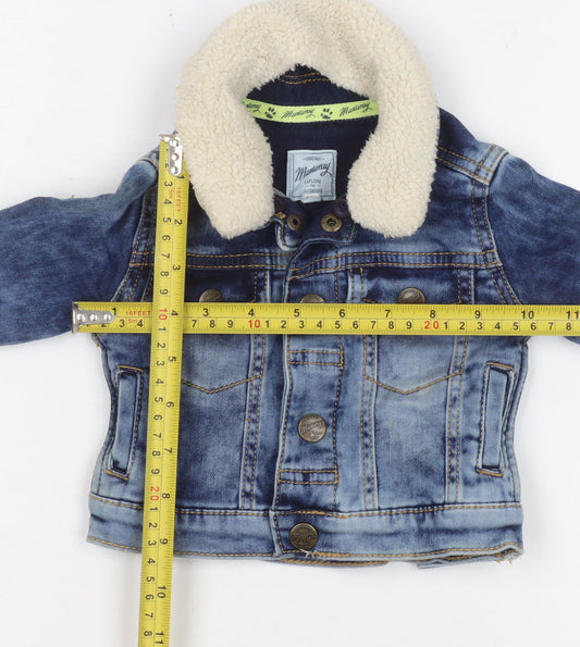 Mantaray Unisex Baby Blue Denim Sherpa Collar Jacket 6-9 Months