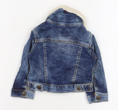 Mantaray Unisex Baby Blue Denim Sherpa Collar Jacket 6-9 Months