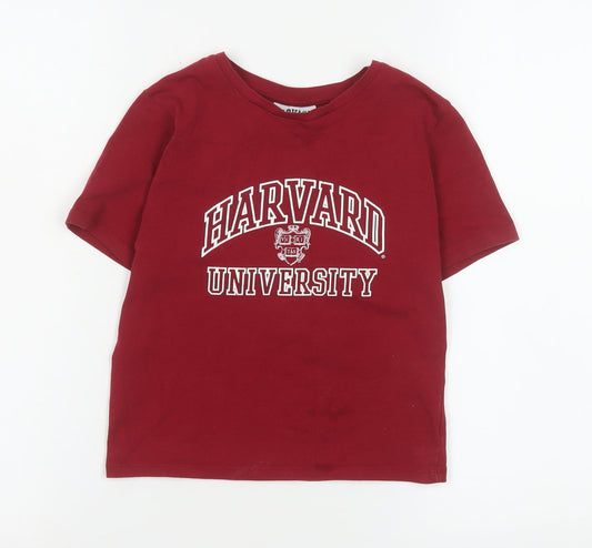Girls UK Size 11-12 Years Harvard Red Basic T-Shirt