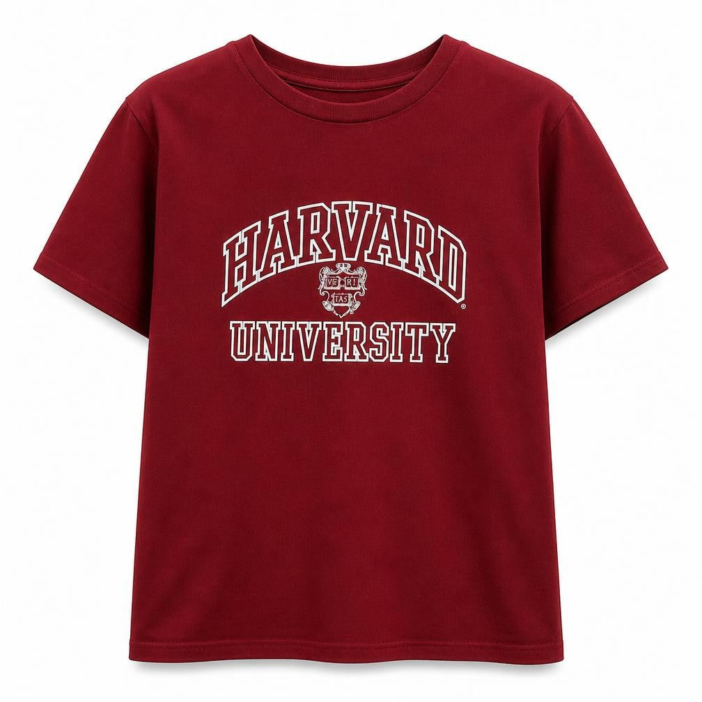 Front view of Harvard girls’ red 11-12 years graphic print cotton t-shirt