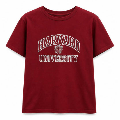 Front view of Harvard girls’ red 11-12 years graphic print cotton t-shirt