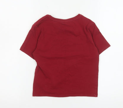 Girls UK Size 11-12 Years Harvard Red Basic T-Shirt