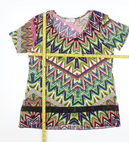 Womens UK Size 14 Kate Lilly Multicoloured Basic T-Shirt