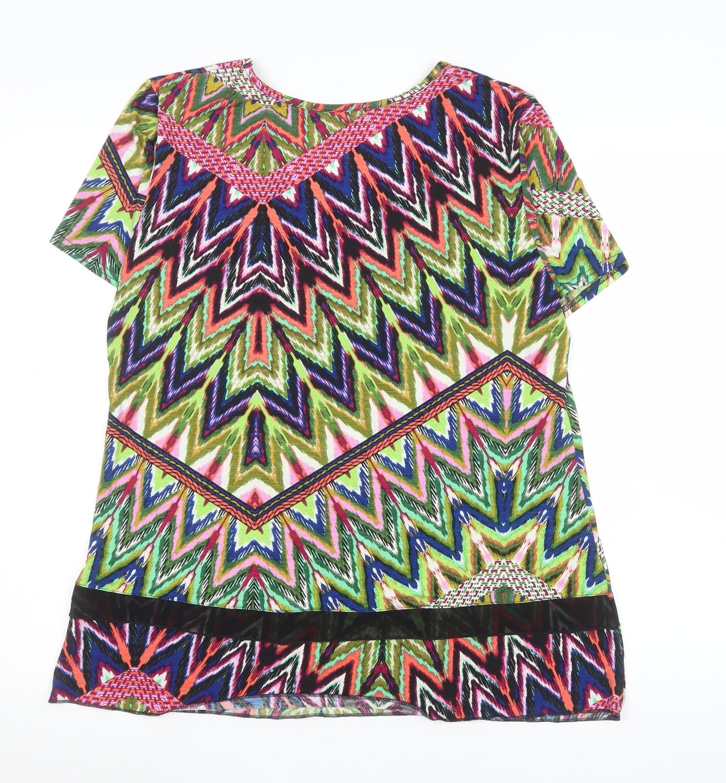Womens UK Size 14 Kate Lilly Multicoloured Basic T-Shirt