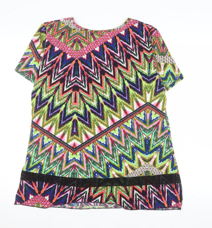 Womens UK Size 14 Kate Lilly Multicoloured Basic T-Shirt