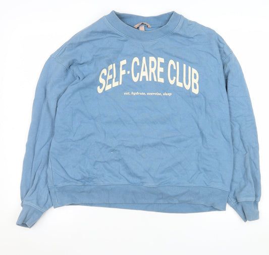 Womens UK Size S H&M Blue Pullover Sweatshirt