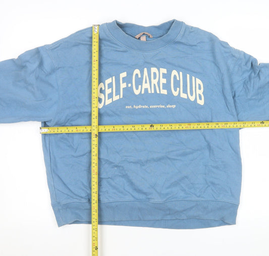 Womens UK Size S H&M Blue Pullover Sweatshirt