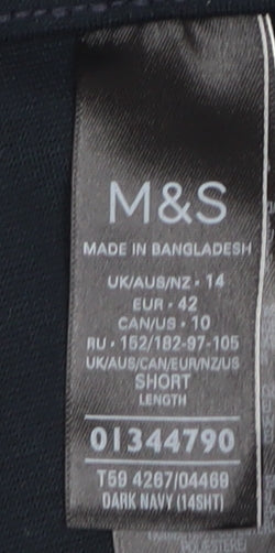 Marks and Spencer Women’s Dark Navy Size 14 Slim Ankle Grazer Trousers