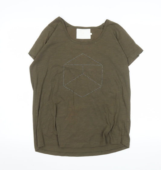 Womens UK Size M Kaffe Green Basic T-Shirt
