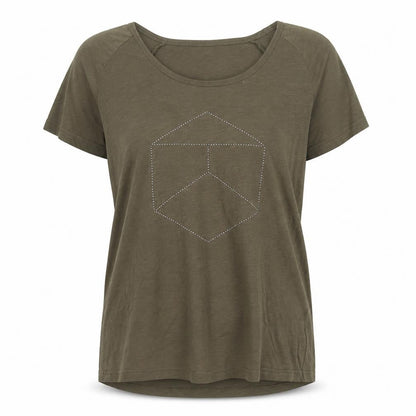 Womens UK Size M Kaffe Green Basic T-Shirt