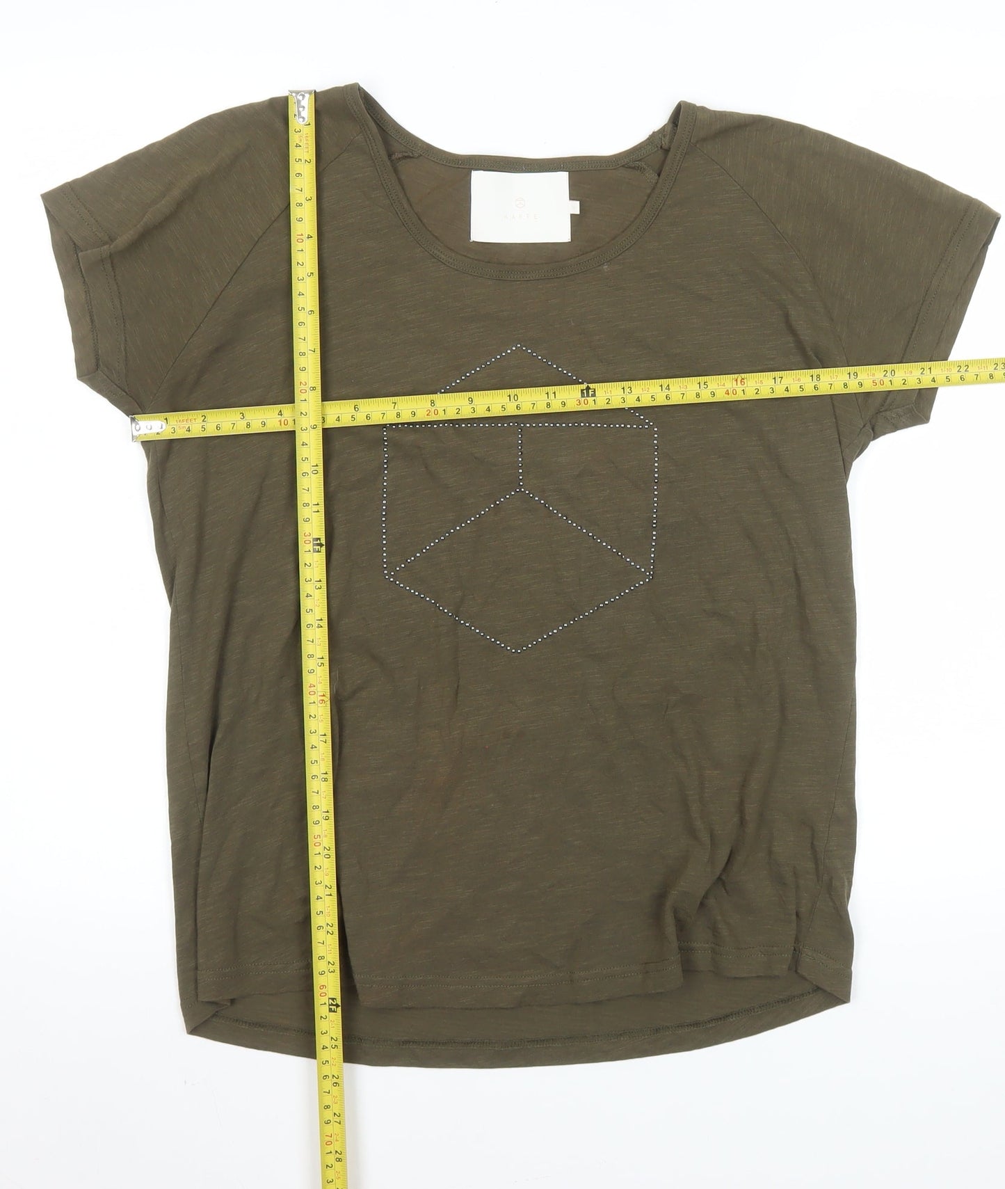 Womens UK Size M Kaffe Green Basic T-Shirt