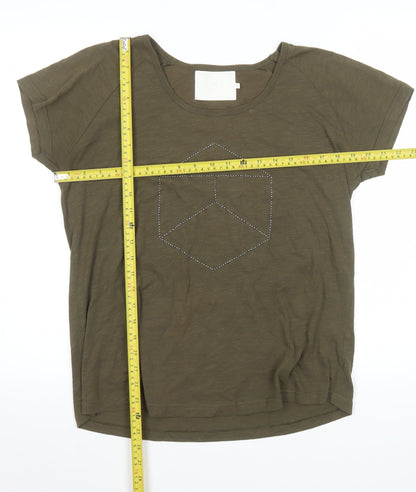 Womens UK Size M Kaffe Green Basic T-Shirt