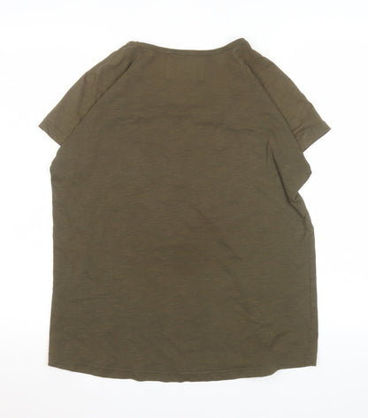 Womens UK Size M Kaffe Green Basic T-Shirt