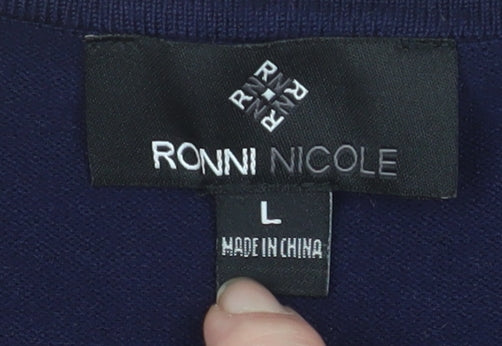 Womens UK Size L Ronni Nicole Blue Cardigan Jumper