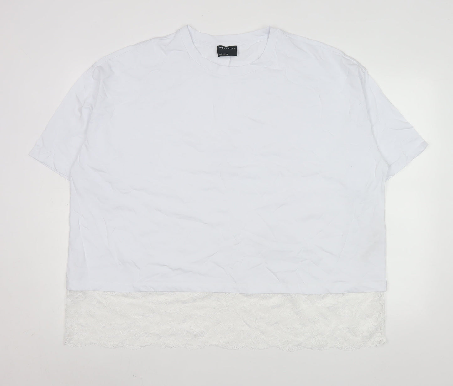 Womens UK Size L ASOS DESIGN White Basic T-Shirt