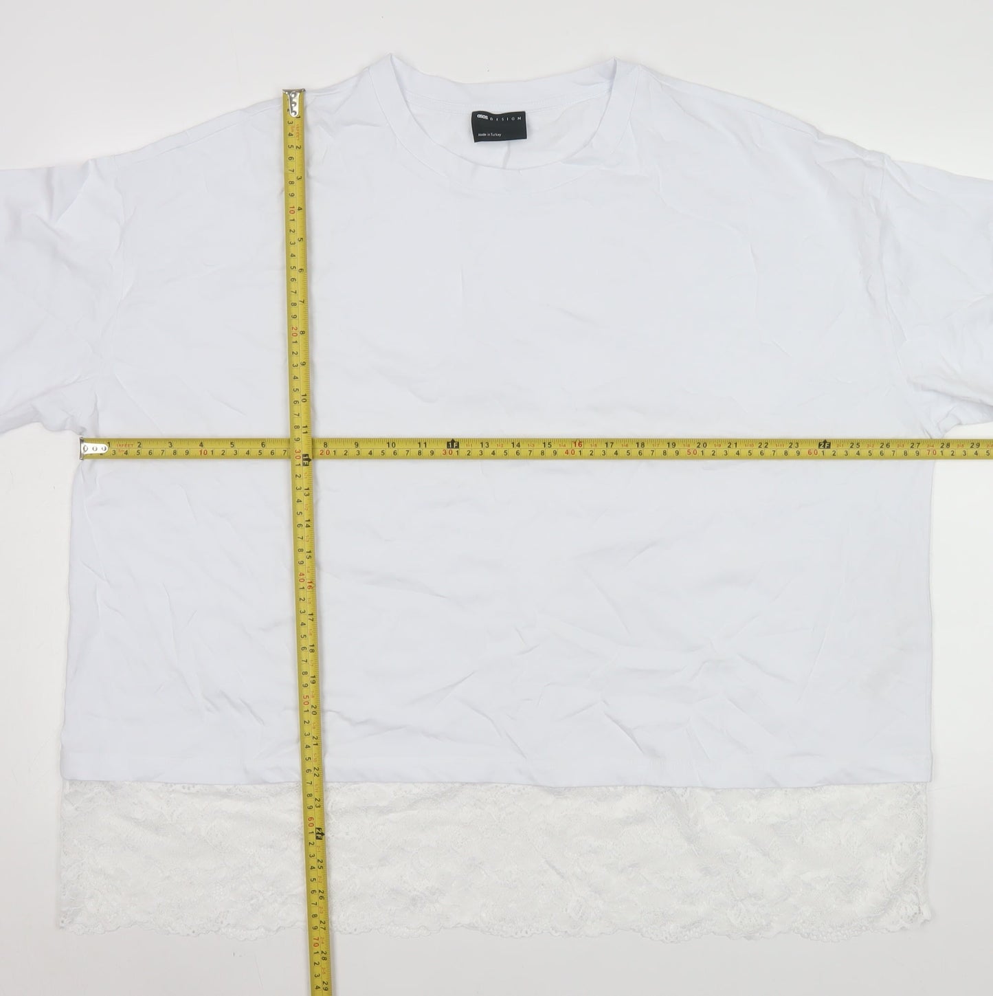 Womens UK Size L ASOS DESIGN White Basic T-Shirt