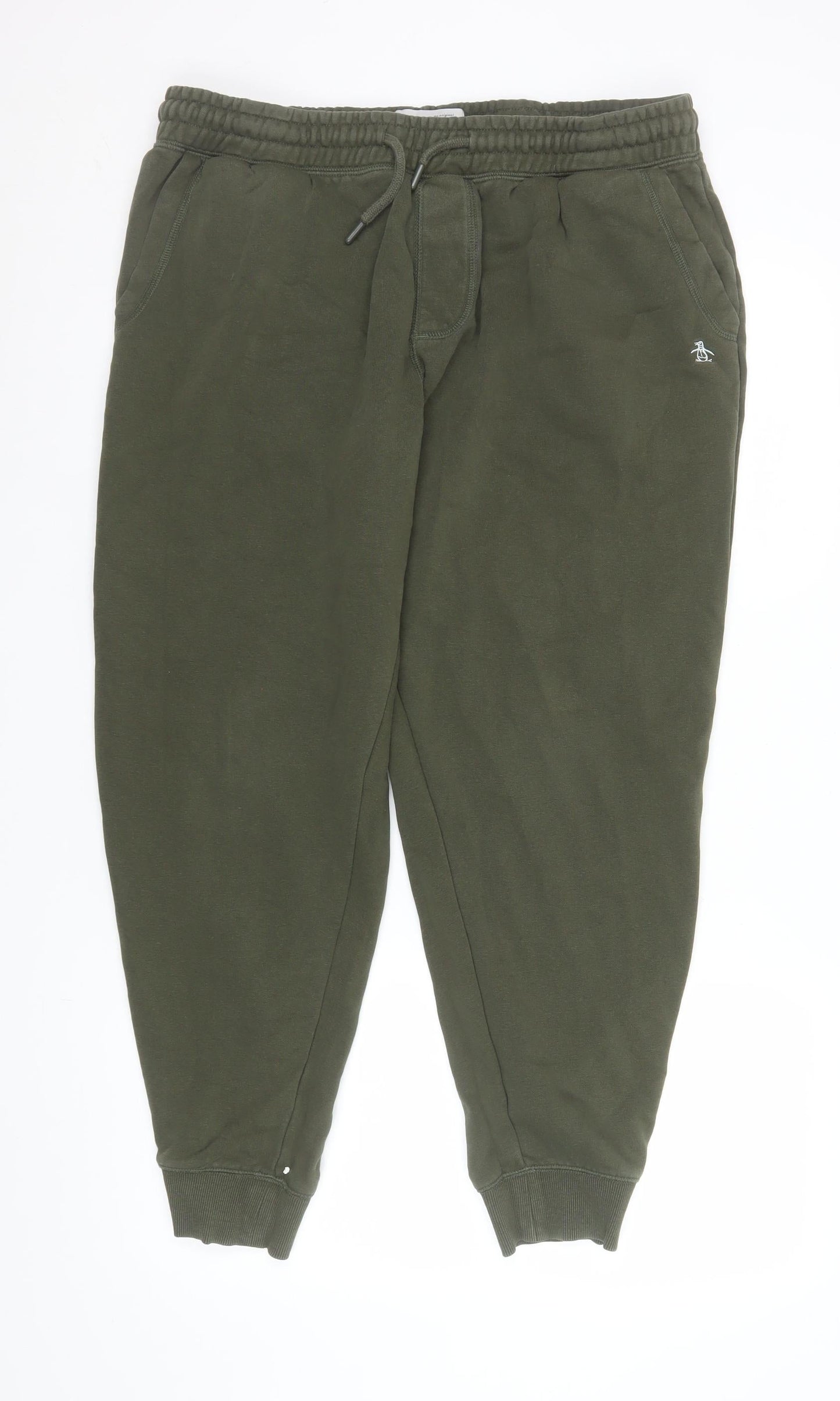 Mens UK Size L Original Penguin by Munsingwear Regular Fit Jogger Green Trousers